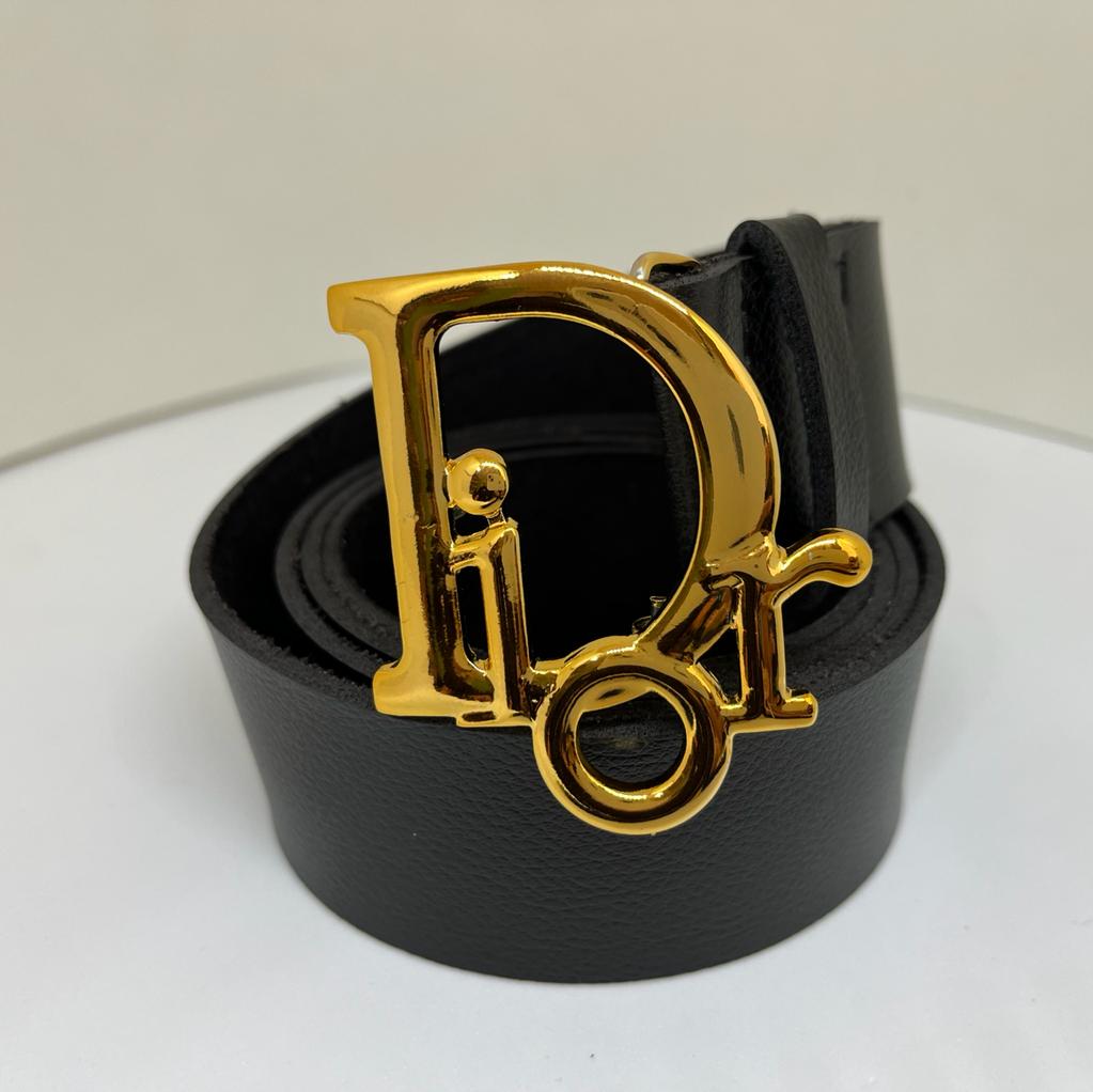 Cinto Grife Dior Couro Sintético Unissex Fivela Metal