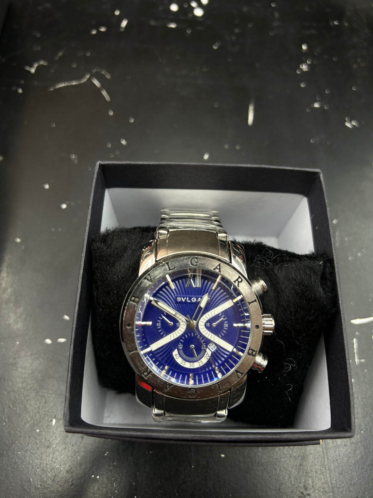Relógio Bvlgari Titânio ThreeClock Metal Azul
