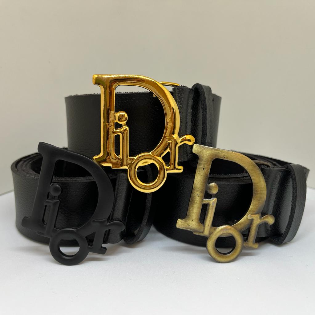 Cinto Grife Dior Couro Sintético Unissex Fivela Metal