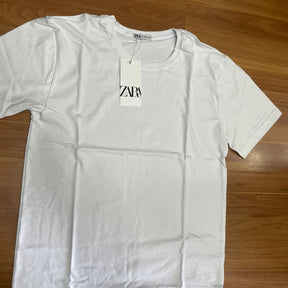 Camiseta Grife Básica Branca Padrão Zara Confort Malha Alta Tecnologia