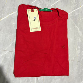 Camiseta Grife BROOKSFIELD Vermelha com Pássaro Bordado Tonal